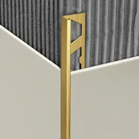 Guardacanto Quadra Oro Brillante 10 mm x 5 mm x 2,5 m - Perfiles de aluminio para paredes