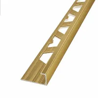Guardacanto quadra oro brillante 10 mm de vista cuadrada para proteger uniones de revestimientos