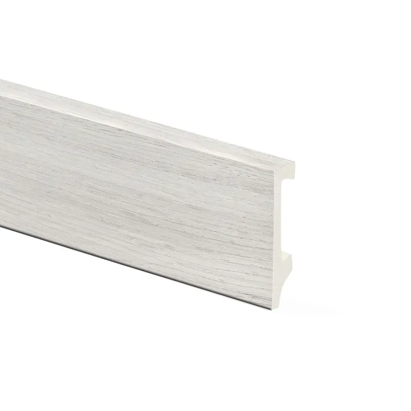Zócalo Epsilon PLAIN 70mm x 15mm x 2,44m Roble Gris, diseño plano y líneas rectas para cualquier estilo