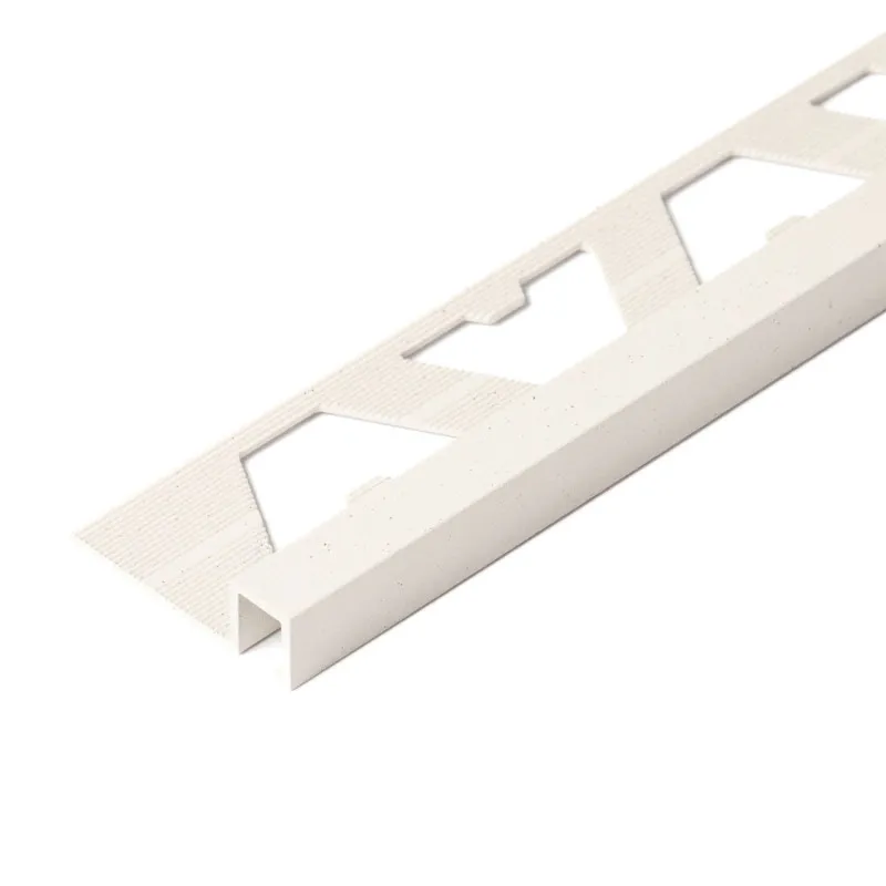 Guardacanto quadra marfil stone de 10 mm, perfil de aluminio con textura piedra para uniones modernas