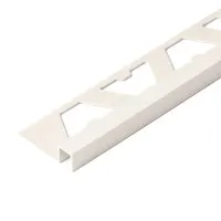 Guardacanto quadra marfil stone de 10 mm, perfil de aluminio con textura piedra para uniones modernas