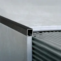 Guardacanto Quadra Niquel Stone 10 mm x 10 mm x 2,5 m - Perfiles de aluminio para paredes