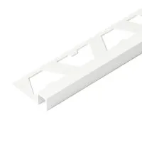 Guardacanto Quadra Tiza Stone, perfil de aluminio con textura piedra