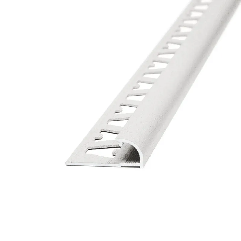 Guardacanto Bullnose Tiza Stone, perfil de aluminio con textura piedra