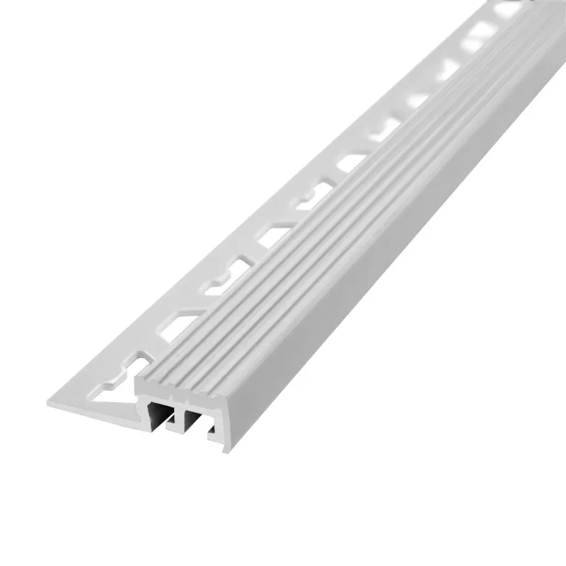 Protector de escalón Border gris claro 10 mm en PVC antideslizante para bajo tránsito