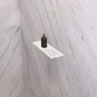 Estante Rectangular Abstracto Blanco Mate 30 cm x 11 cm x 2 cm - Estantes para duchas