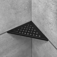 Repisa  Esquinero Triangular Cuadrado Negro Mate 23 cm x 23 cm x 2 cm - SST 304