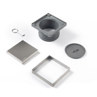 Ralo para pia de patio 2 em 1 Fosco12 cm x 12 cm x 7,4 cm - Grelha para Caixa Sifonada