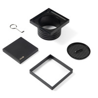 Rejilla para pileta de patio Negro Mate 12 cm x 12 cm x 7,4 cm - Rejilla para pileta de patio