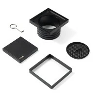 Rejilla para pileta de patio Negro Mate 12 cm x 12 cm x 7,4 cm - Rejilla para pileta de patio