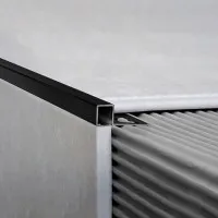 Aluminum Quadra edge-trim  3/8" x 3/8" x 8' 2-1/2" Matt Black - Wall Aluminum Profiles