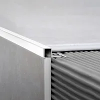 Aluminum Quadra edge-trim  3/8" x 3/8" x 8' 2-1/2" White - Wall Aluminum Profiles