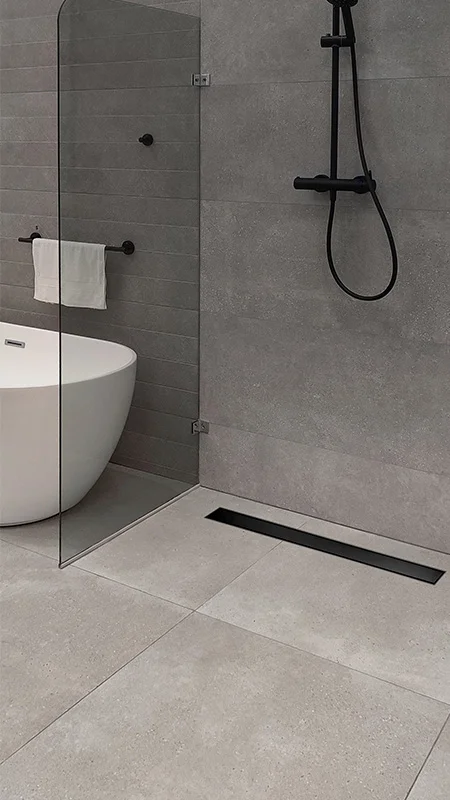 Desagüe lineal de acero inoxidable Atrim, durable y de fácil limpieza