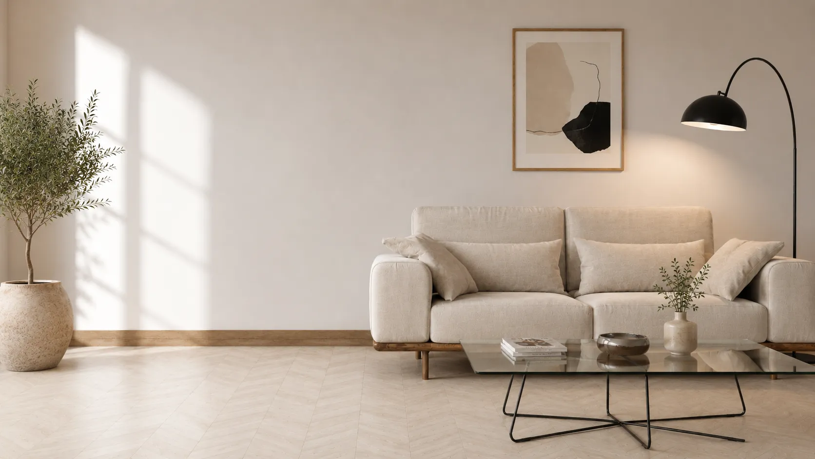 zocalo simil madera con pared revestida con panel slim nogal claro