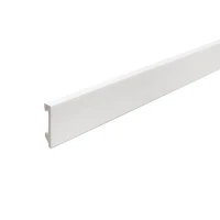 Zócalo Epsilon Plain blanco mate 100x10 mm x 2,44 m, diseño plano, pintable.